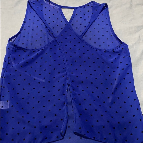 🛍💵 4/$25 Sheer Blue Tank w/Crisscross Open Back - Picture 3 of 6
